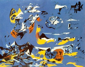 Oil pollock,jackson Painting - Blue (Moby Dick) 1943 by Pollock,Jackson