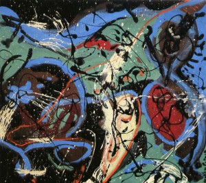 Oil pollock,jackson Painting - Composition with Pouring II. 1943 by Pollock,Jackson