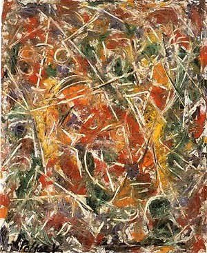 Oil pollock,jackson Painting - Croaking Movement 1946 by Pollock,Jackson