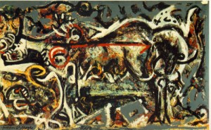 Oil the Painting - The She-Wolf    1943 by Pollock,Jackson
