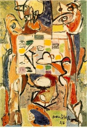 Oil the Painting - The Tea Cup    1946 by Pollock,Jackson