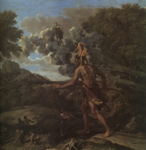 Oil poussin, nicolas Painting - Blind Orion Searching for the Rising Sun by Poussin, Nicolas