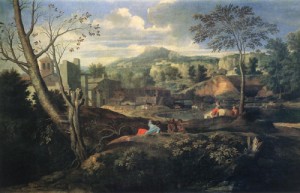 Oil landscape Painting - Ideal Landscape    1645-50 by Poussin, Nicolas