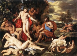 Oil poussin, nicolas Painting - Midas and Bacchus    1629-30 by Poussin, Nicolas