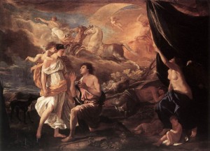 Oil poussin, nicolas Painting - Selene and Endymion    c. 1630 by Poussin, Nicolas