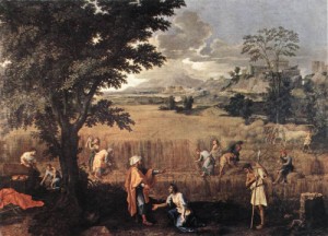 Oil summer Painting - Summer (Ruth and Boaz)    1660-64 by Poussin, Nicolas