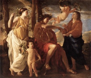  Photograph - The Inspiration of the Poet    c. 1630 by Poussin, Nicolas