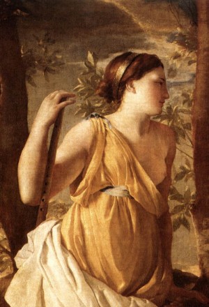 Oil poussin, nicolas Painting - The Inspiration of the Poet (detail)    c. 1630 by Poussin, Nicolas