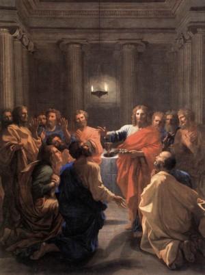 Oil poussin, nicolas Painting - The Institution of the Eucharist   1640 by Poussin, Nicolas