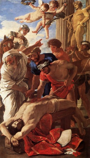 Oil poussin, nicolas Painting - The Martyrdom of St Erasmus   1628 by Poussin, Nicolas