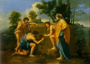 Oil poussin, nicolas Painting - The Shepherds of Arcadia  85 x 121 cm by Poussin, Nicolas