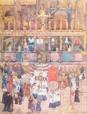  Photograph - Easter Procession, St. Mark's  1898-99 by Prendergast, Maurice Brazil