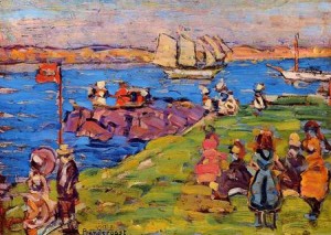 Oil prendergast, maurice brazil Painting - Harbor, Afternoon 1903-1906 by Prendergast, Maurice Brazil