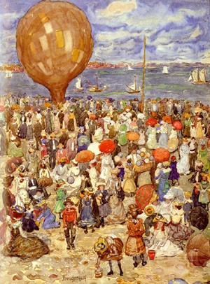 Oil prendergast, maurice brazil Painting - Maurice B The Balloon by Prendergast, Maurice Brazil