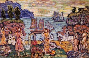  Photograph - On the Shore 1914 by Prendergast, Maurice Brazil