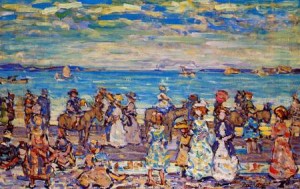 Oil prendergast, maurice brazil Painting - Opal Sea 1907-1910 by Prendergast, Maurice Brazil