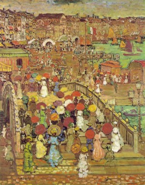 Oil prendergast, maurice brazil Painting - Ponte della Paglia  1898-99 by Prendergast, Maurice Brazil