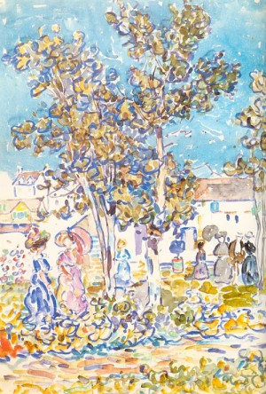 Oil prendergast, maurice brazil Painting - Spring Promenade   1910-11 by Prendergast, Maurice Brazil