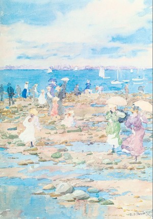 Oil summer Painting - Summer Visitors   1896 by Prendergast, Maurice Brazil