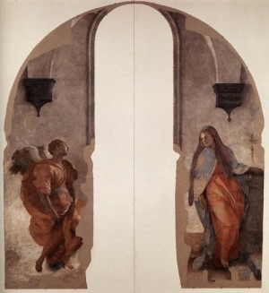 Oil pontormo, jacopo da Painting - Annunciation    1527-28 by Pontormo, Jacopo da