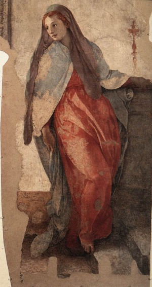 Oil pontormo, jacopo da Painting - Annunciation (detail)   1527-28 by Pontormo, Jacopo da