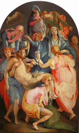Oil pontormo, jacopo da Painting - Deposition, Santa Felicita, Florence by Pontormo, Jacopo da