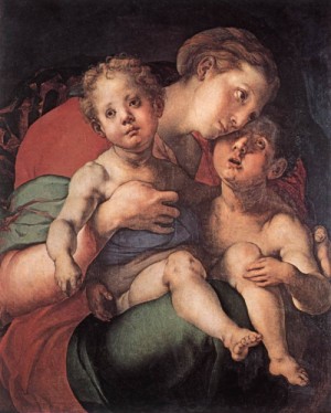 Oil pontormo, jacopo da Painting - Madonna and Child with the Young St John     c. 1528 by Pontormo, Jacopo da