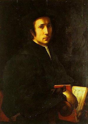 Oil portrait Painting - Portrait of a Musician by Pontormo, Jacopo da