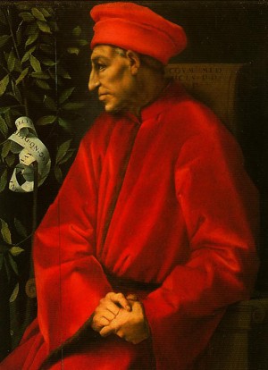 Oil portrait Painting - Portrait of Cosimo il Vecchio by Pontormo, Jacopo da