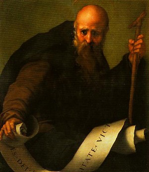 Oil pontormo, jacopo da Painting - St Anthony Abbot by Pontormo, Jacopo da