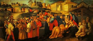 Oil pontormo, jacopo da Painting - The Adoration of the Magi by Pontormo, Jacopo da
