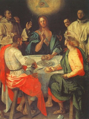 Oil Painting - The Meal in Emmaus, 1530 by Pontormo, Jacopo da