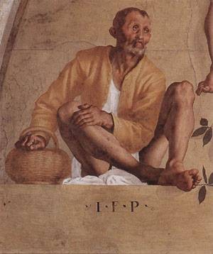 Oil pontormo, jacopo da Painting - Vertumnus And Pomona Detail III 1519-21 by Pontormo, Jacopo da