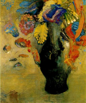 Oil redon, odilon Painting - Flowers    c. 1903 by Redon, Odilon