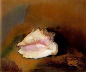 Oil redon, odilon Painting - La coquille   1912 by Redon, Odilon