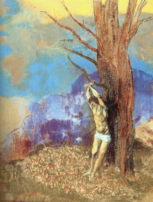 Oil redon, odilon Painting - Saint Sebastian, 1910 by Redon, Odilon