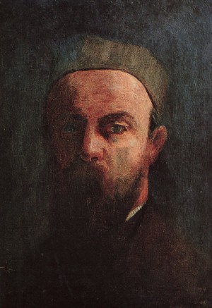 Oil redon, odilon Painting - Self-Portrait, 1880 by Redon, Odilon