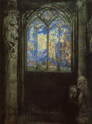 Oil redon, odilon Painting - Stained Glass Window, 1904 by Redon, Odilon