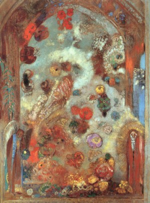 Oil redon, odilon Painting - Stained Glass Window (Allegory), 1908 by Redon, Odilon