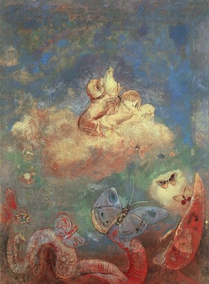 Oil redon, odilon Painting - The Chariot of Apollo, 1912 by Redon, Odilon