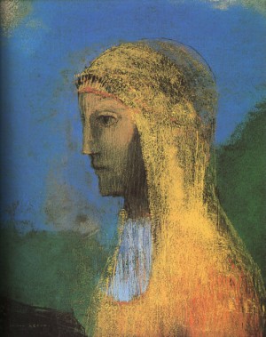 Oil redon, odilon Painting - The Druidess, 1893 by Redon, Odilon