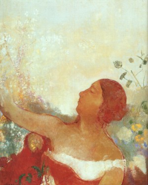 Oil redon, odilon Painting - The Predestined Child (Ophelia) private collection by Redon, Odilon