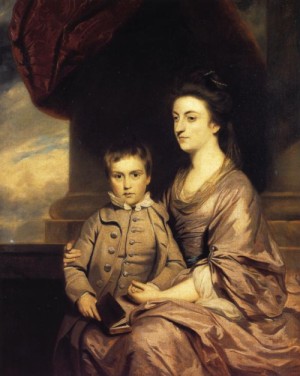Oil reynolds, sir joshua Painting - Elizabeth, Countess of Pembroke and Her Son. 1764-67. by Reynolds, Sir Joshua