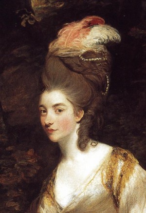 Oil reynolds, sir joshua Painting - Georgiana, Duchess of Devonshire. Detail. 1775-76. by Reynolds, Sir Joshua