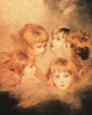 Oil Painting - Heads of Angels, 1787 by Reynolds, Sir Joshua