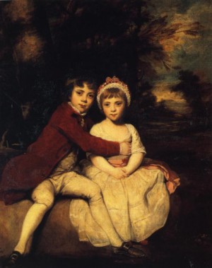Oil reynolds, sir joshua Painting - John Parker and His Sister Theresa. 1779. by Reynolds, Sir Joshua