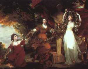 Oil reynolds, sir joshua Painting - Ladies Adorning a Term of Hymen, 1773 by Reynolds, Sir Joshua
