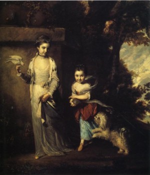 Oil reynolds, sir joshua Painting - Ladies Amabel and Mary Jemima Yorke. 1760. by Reynolds, Sir Joshua