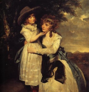 Oil reynolds, sir joshua Painting - Miss Cocks and Her Niece. 1789. by Reynolds, Sir Joshua