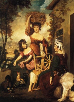 Oil reynolds, sir joshua Painting - Mrs and Miss Macklin, with Miss Potts. 1788. by Reynolds, Sir Joshua